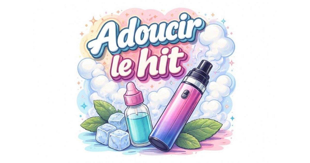 Illustration pop art expliquant comment adoucir le hit d’une cigarette électronique