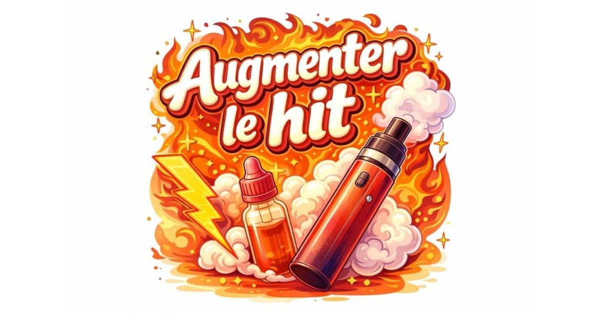 homme avec cigarette électronique et pousse en air. Titre : Plus de hit !