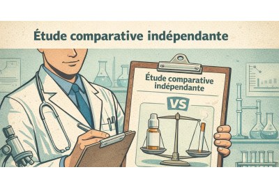 Illustration rétro montrant une étude indépendante comparant les e-liquides à la cigarette traditionnelle en laboratoire