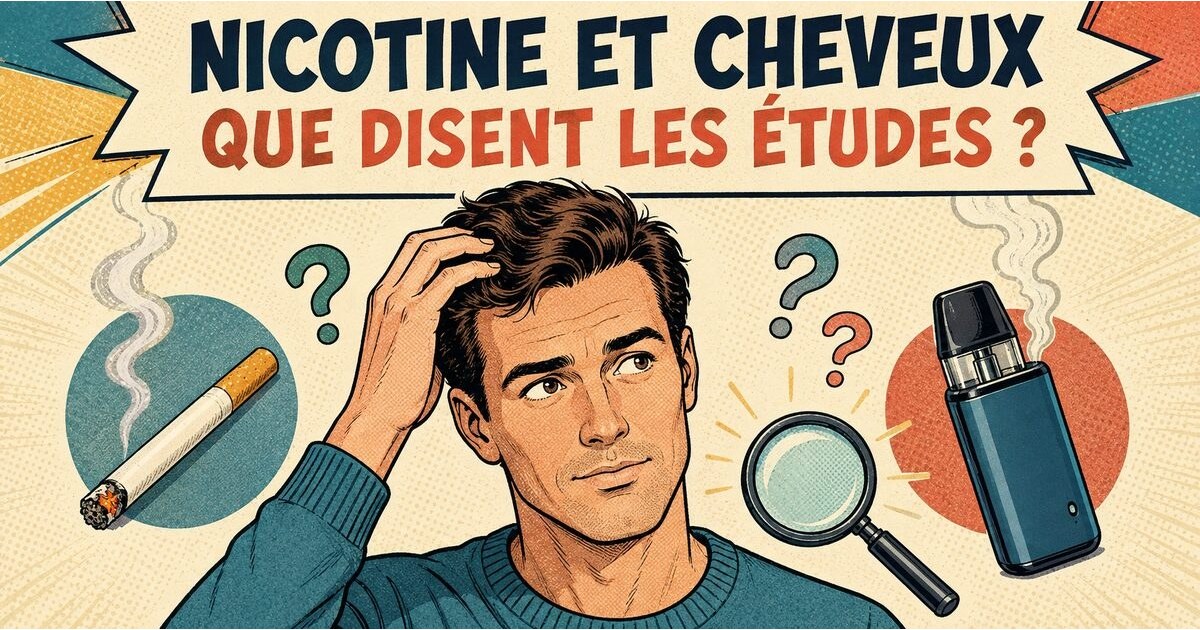 Homme s’interrogeant sur le lien entre nicotine, cigarette, vapotage et chute de cheveux