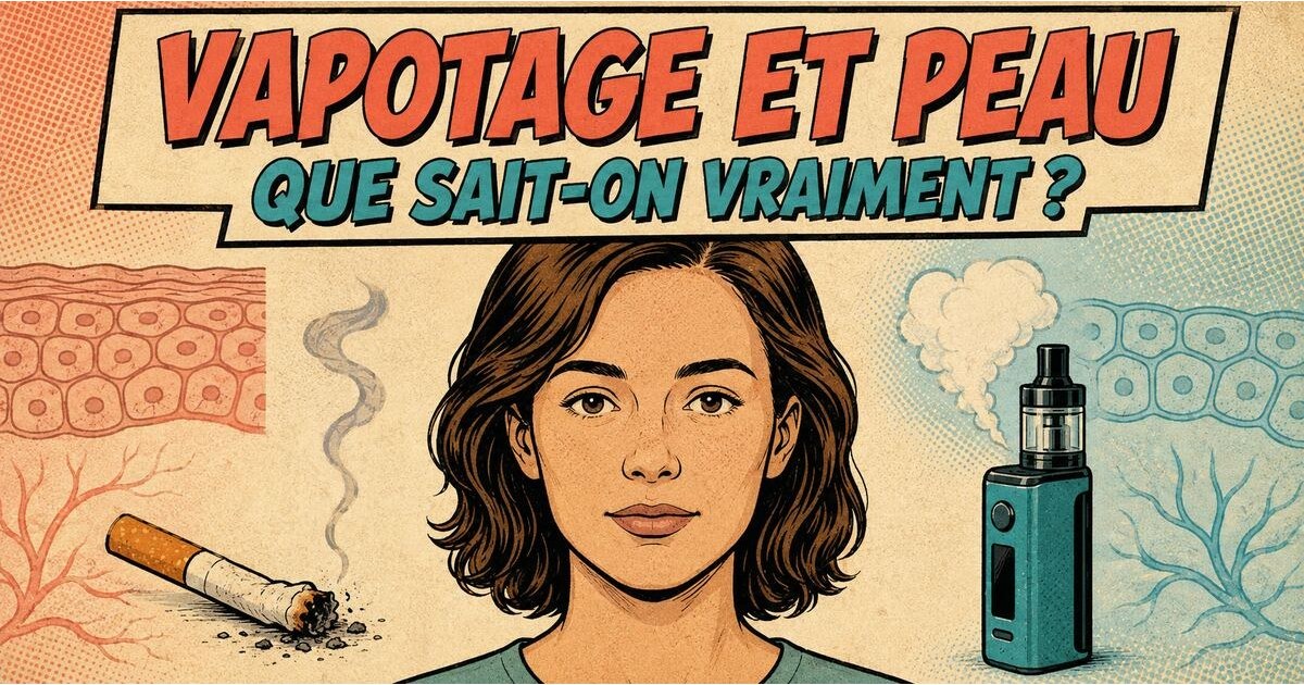 Illustration sur le vapotage, la nicotine et leurs effets possibles sur la peau