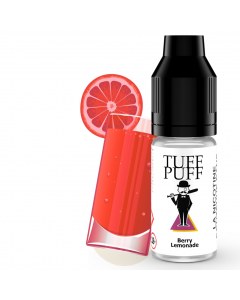 Berry Lemonade e-liquide Tuff Puff au goût de fruits rouges et citronnade, flacon de 10ml illustré avec une boisson rouge fruitée et une rondelle de citron rose en style cartoon.