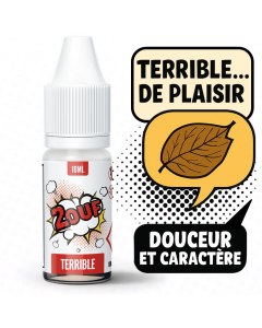 E-liquide 2OUF Terrible - Saveur tabac classique 10ml avec bulles BD "Terrible... de plaisir" et "Douceur et caractère"