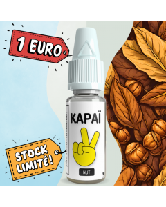 E-liquide 10ml Kapaï, saveur tabac noisette, prix 1,00€, avec stock limité