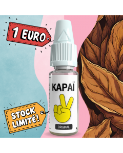 E-liquide 10ml Kapaï, saveur tabac original, prix 1,00€, stock limité