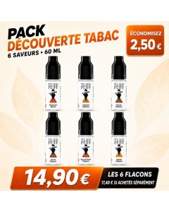 PACK Découverte Tabac TUFF PUFF – 6 × 10 ml