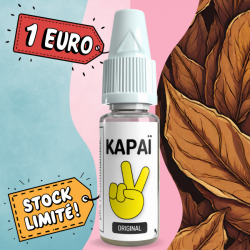E-liquide 10ml Kapaï, saveur tabac original, prix 1,00€, stock limité