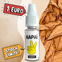 Flacon de e-liquide Tabac Maidens affiche deux étiquettes: « 1 Euro » et « Stock Limité! »
