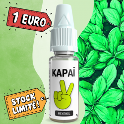 E-liquide 10ml Kapaï, saveur menthol, prix 1,00€, et stock limité