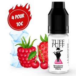 E-liquide goût puff strawberry raspberry cherry ice 10ml aux sels de nicotine TUFF PUFF

