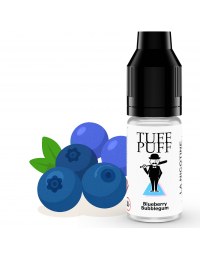 Blueberry Bubblegum e-liquide Tuff Puff au goût de myrtille sucrée et chewing-gum, flacon de 10ml illustré avec des myrtilles en style cartoon.