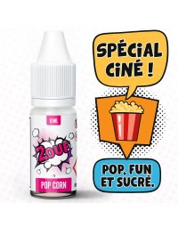 E-liquide 2OUF Pop Corn - Flacon 10ml avec bulles BD "spécial ciné" et "Pop, fun et sucré".