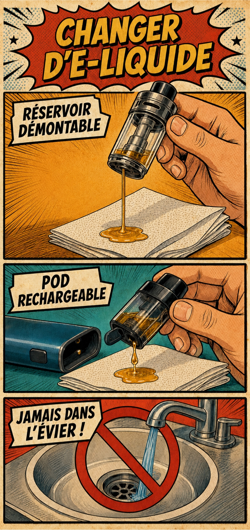 Comment vider le réservoir ou le pod d’une cigarette électronique avant de changer d’e-liquide