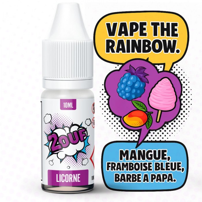 e-liquide licorne 2OUF 10ml saveur fruitée originale