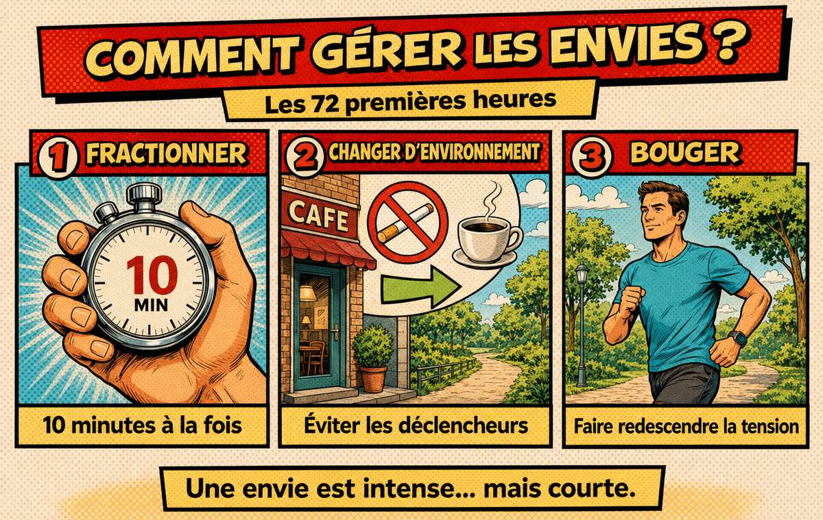 Conseils pour gérer les envies de cigarette pendant les 72 premières heures du sevrage