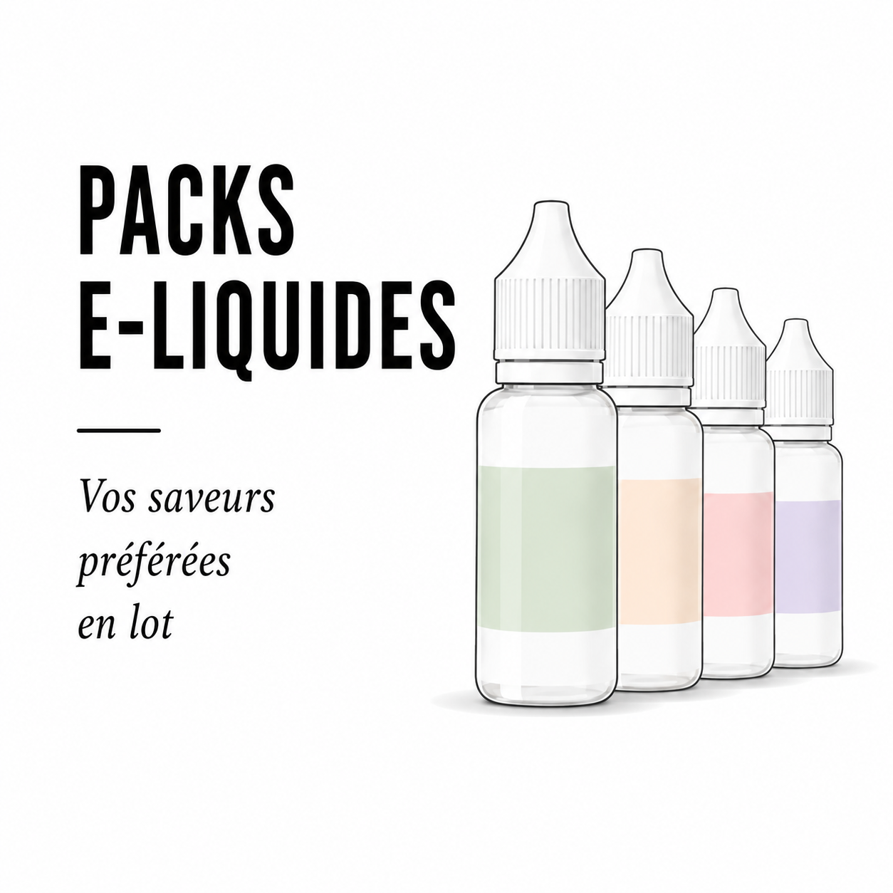 Packs e-liquides économiques avec plusieurs saveurs à prix réduit