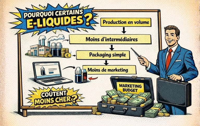 facteurs expliquant les diff&eacute;rences de prix entre e-liquides