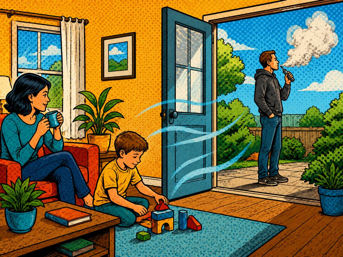 Vapoter à l’extérieur pour limiter l’exposition de l’entourage à la maison